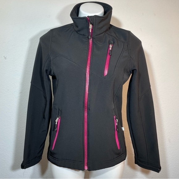 Magellan Outdoors Women’s black and pink ZIP Front Jacket - Picture 1 of 11